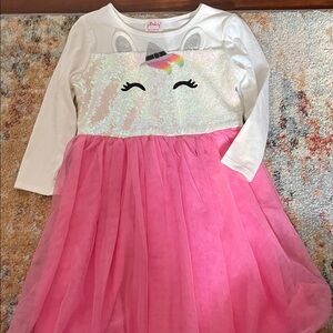 Pink Unicorn Dress with Sequins Size 8